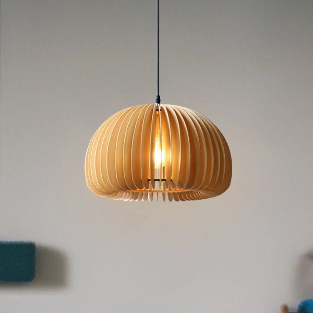 Lampe champignon bois suspendue de style moderne et nordique - Circuzen