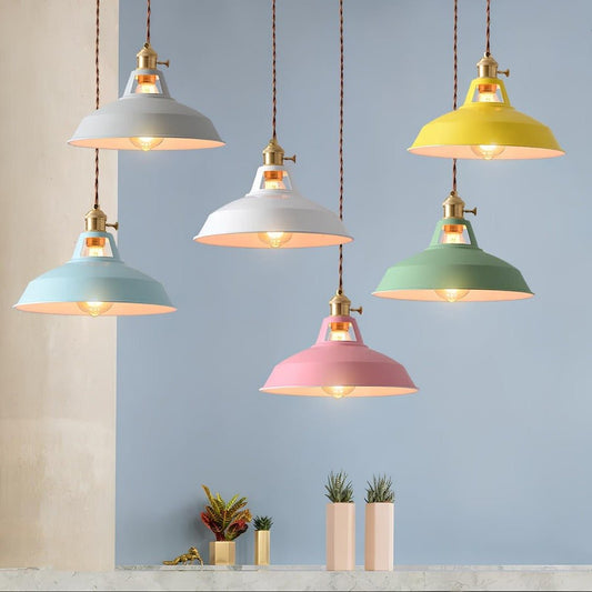 Suspension champignon colorée style rétro industriel - Circuzen
